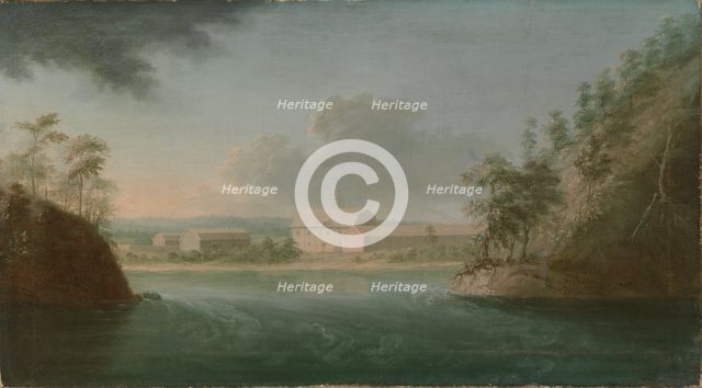 The town of Heinola on the Jyrängönvirta, a branch of the of the Kymi River, 1787.  Creator: Nils Schillmark.
