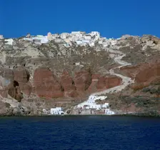 The town of Oia on Santorini