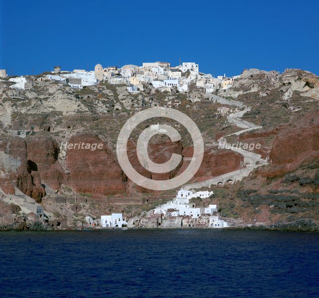 The town of Oia on Santorini Artist: Unknown