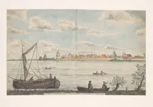 The town of Schoonhoven on the River Rhine in Holland, 1787. Creator: Jan Brandes