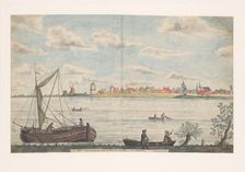 The town of Schoonhoven on the River Rhine in Holland, 1787. Creator: Jan Brandes