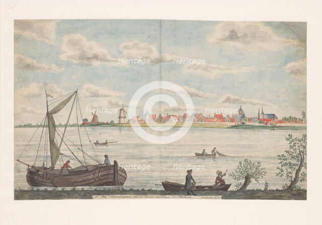 The town of Schoonhoven on the River Rhine in Holland, 1787. Creator: Jan Brandes.