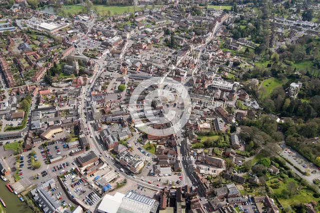 The town, market place and castle, Devizes, Wiltshire, 2017. Creator: Damian Grady.