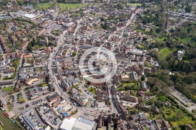 The town, market place and castle, Devizes, Wiltshire, 2017. Creator: Damian Grady.