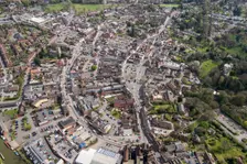 The town, market place and castle, Devizes, Wiltshire, 2017. Creator: Damian Grady