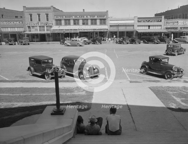 The town square of Memphis, Texas, 1937. Creator: Dorothea Lange.