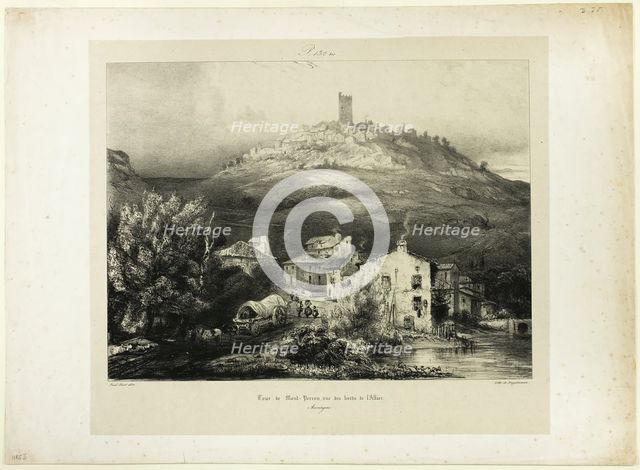 The Tower of Mont-Perrou, Seen from the Banks of the Allier (Auvergne), 1831. Creator: Paul Huet.