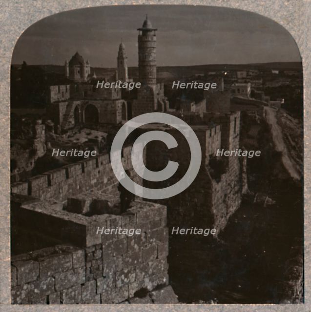 'The Tower of David. The oldest portion of the Citadel', c1900. Artist: Unknown.