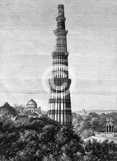 The Tower of Kutar, Delhi, India, 1895. Artist: Unknown