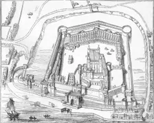 The Tower of London 1597, (1845). Artists: Gulielmus Haiward, John Gascoyne