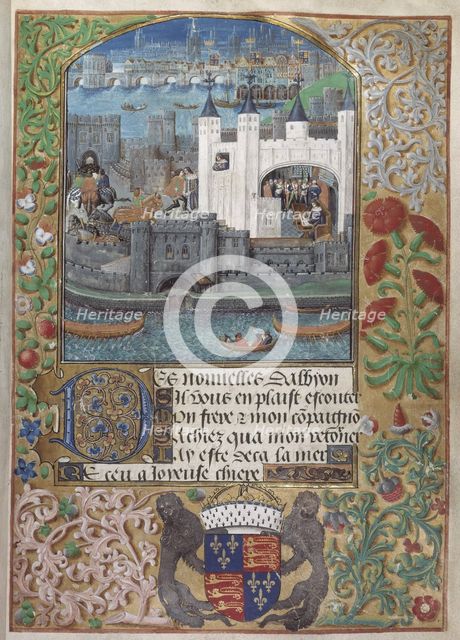 The Tower of London, the Custom House and Charles d’Orléans imprisonment in the Tower. From: Pseudo-