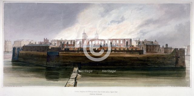 The Tower of London the morning after the fire in the Armoury on 30 October 1841. Artist: Thomas Shotter Boys