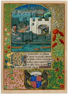 The Tower of London with London Bridge, c1500, (c1901)