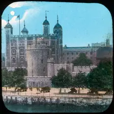 The Tower of London at night, late 19th or early 20th century