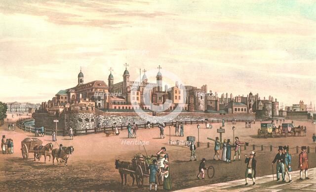 The Tower of London, c1821.  Creator: Robert Havell.
