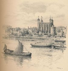 The Tower of London From Tower Bridge. 1902. Artist: Thomas Robert Way