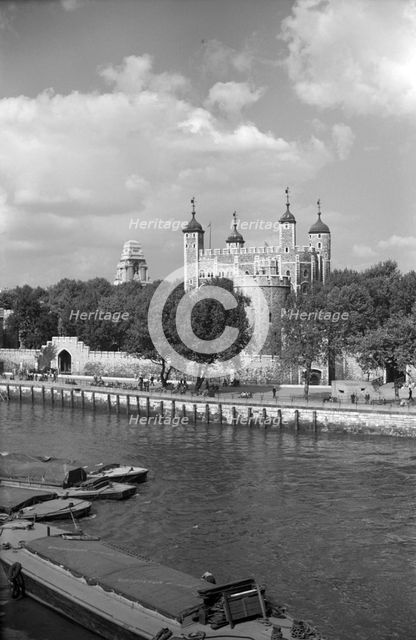 The Tower of London from Tower Bridge, London, c1945-c1965. Artist: SW Rawlings