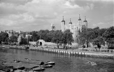 The Tower of London from Tower Bridge, London, c1945-c1965. Artist: SW Rawlings