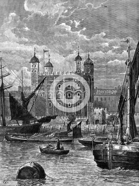 The Tower of London: showing the White Tower, after the demolition of the old guard-rooms..., 1883. Creator: Unknown.