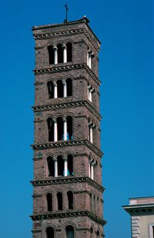 The tower of Santa Maria in Rome, 12th century