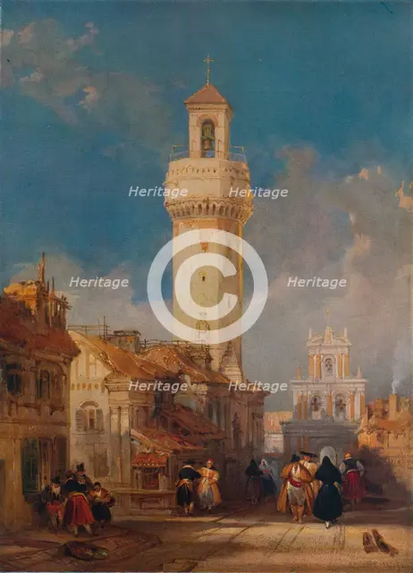 'The Tower of the Church of San Nicolás de la Villa, Córdoba', 1834. Artist: David Roberts.