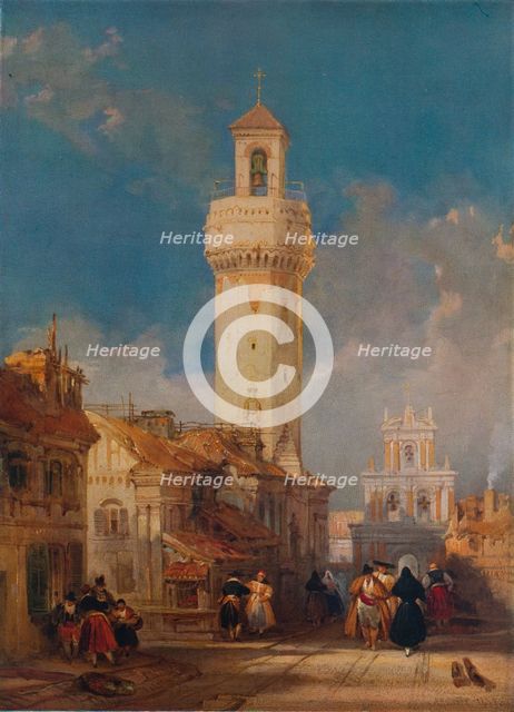 'The Tower of the Church of San Nicolás de la Villa, Córdoba', 1834. Artist: David Roberts.