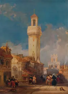 The Tower of the Church of San Nicolás de la Villa, Córdoba 1834. Artist: David Roberts