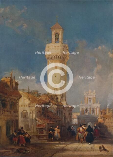 'The Tower of the Church of San Nicolás de la Villa, Córdoba', 1834. Artist: David Roberts.