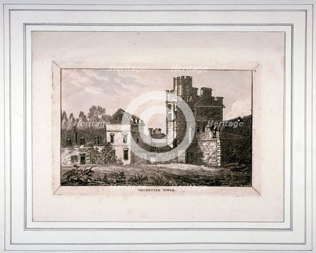 The tower at the Bishop of Winchester's palace, Southwark, London, 1804.  Artist: Anon