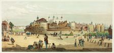 The Tower and Mint from Great Tower Hill, plate two from Original Views of London as It Is, 1842. Creator: Thomas Shotter Boys