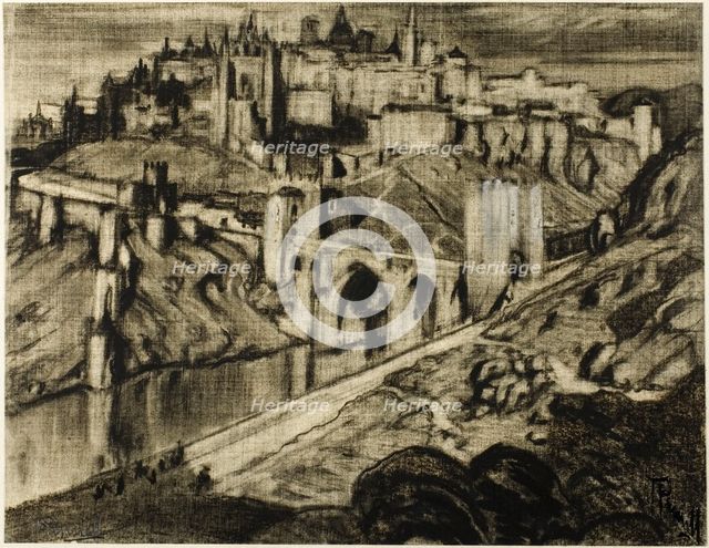 The Towering City, Toledo, c. 1903. Creator: Joseph J Pennell.