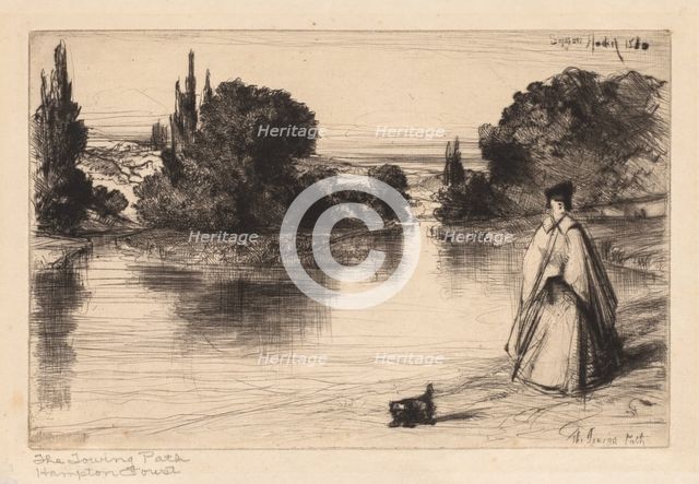 The Towing Path, 1864. Creator: Francis Seymour Haden (British, 1818-1910).