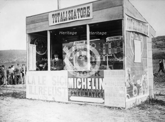 The Tote stand, Targa Florio race, Sicily, 1907. Artist: Unknown