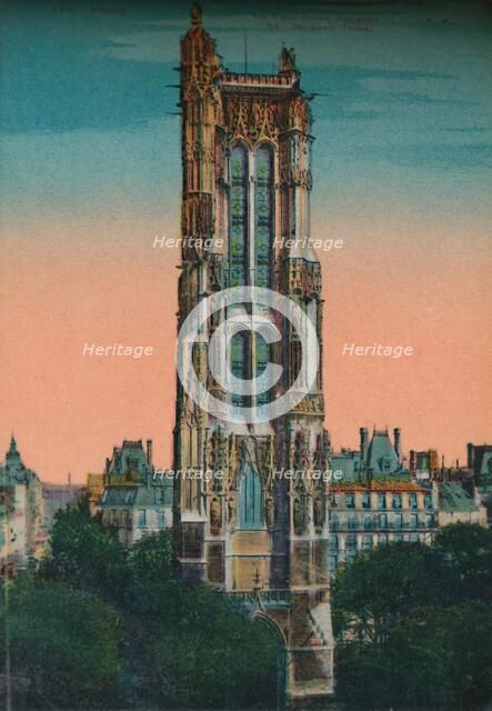 The Tour Saint-Jacques, Paris, c1920. Artist: Unknown.