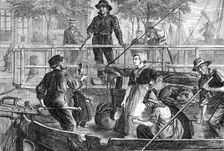 The tourist in Holland: taking toll on a Dutch canal, 1881. Creator: Charles Olivier Murray