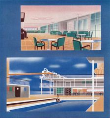 The Tourist Lounge and Swimming Bath of the RMS Orion 1935