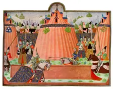 The Tournament at St Inglevert France, 15th Century.Artist: Master of the Harley Froissart