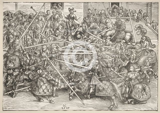 The Tournament with lances, 1509. Creator: Lucas Cranach (German, 1472-1553).