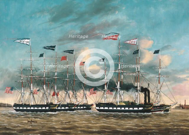 The Tow Boat Conqueror, 1852. Creator: James Guy Evans.