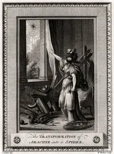 The Transformation of Arachne into a Spider 1775. Artist: W Walker