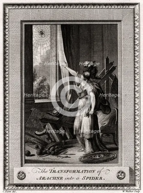 'The Transformation of Arachne into a Spider', 1775. Artist: W Walker