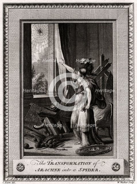 'The Transformation of Arachne into a Spider', 1775. Artist: W Walker