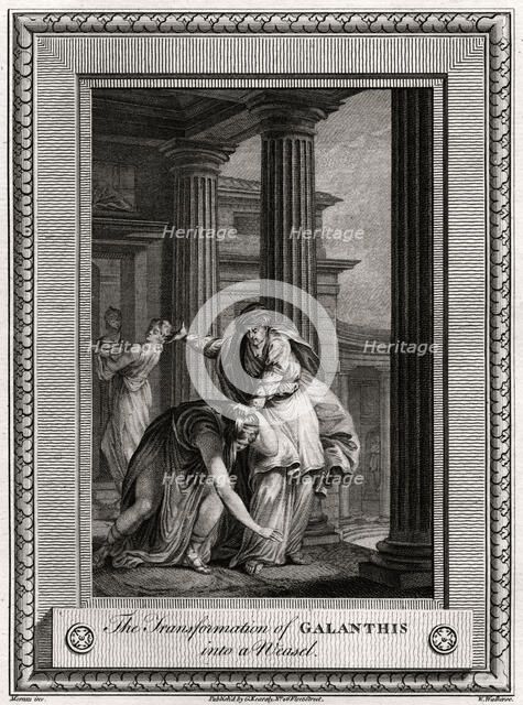 'The Transformation of Galanthis into a Weasel', 1777. Artist: W Walker