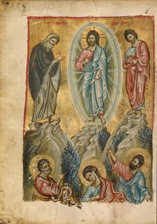 The Transfiguration; Gospel Book, late 13th century. Creator: Unknown