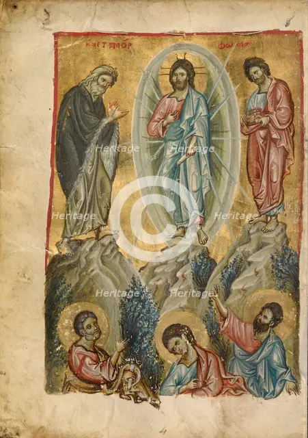 The Transfiguration; Gospel Book, late 13th century. Creator: Unknown.