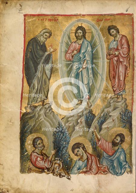 The Transfiguration; Gospel Book, late 13th century. Creator: Unknown.