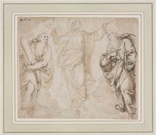 The Transfiguration (recto); Study of Hands (verso), c. 1590. Creator: Camillo Procaccini (Italian, 1546-1629)