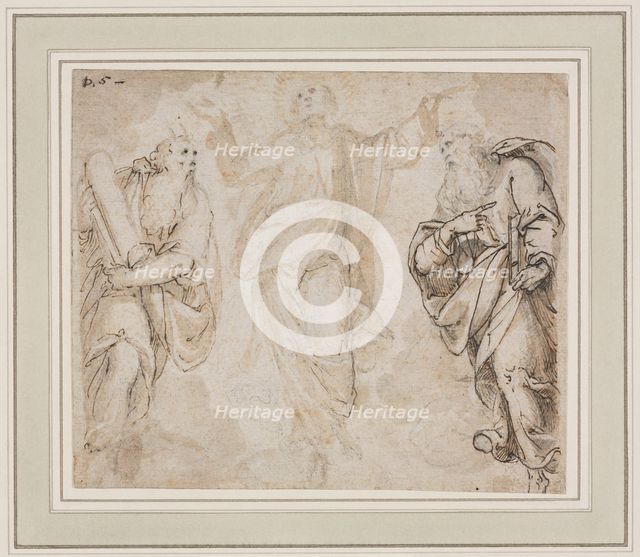 The Transfiguration (recto); Study of Hands (verso), c. 1590. Creator: Camillo Procaccini (Italian, 1546-1629).