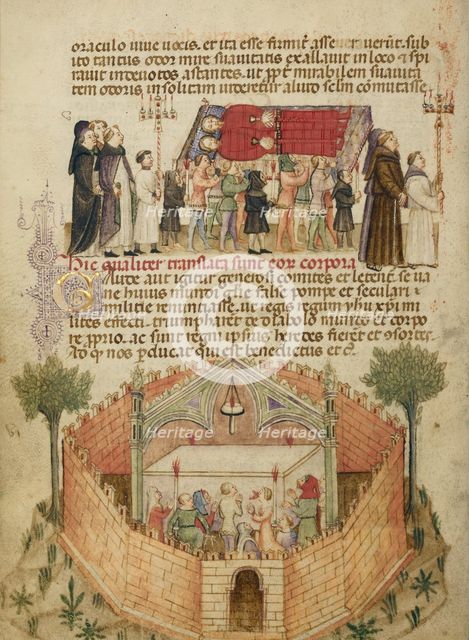 The Translation of the Bodies of Aimo and Vermondo..., about 1400. Creator: Anovelo da Imbonate.