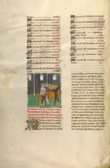 The Translator Jean de Vignay; Miroir Historial, about 1475. Creator: Unknown